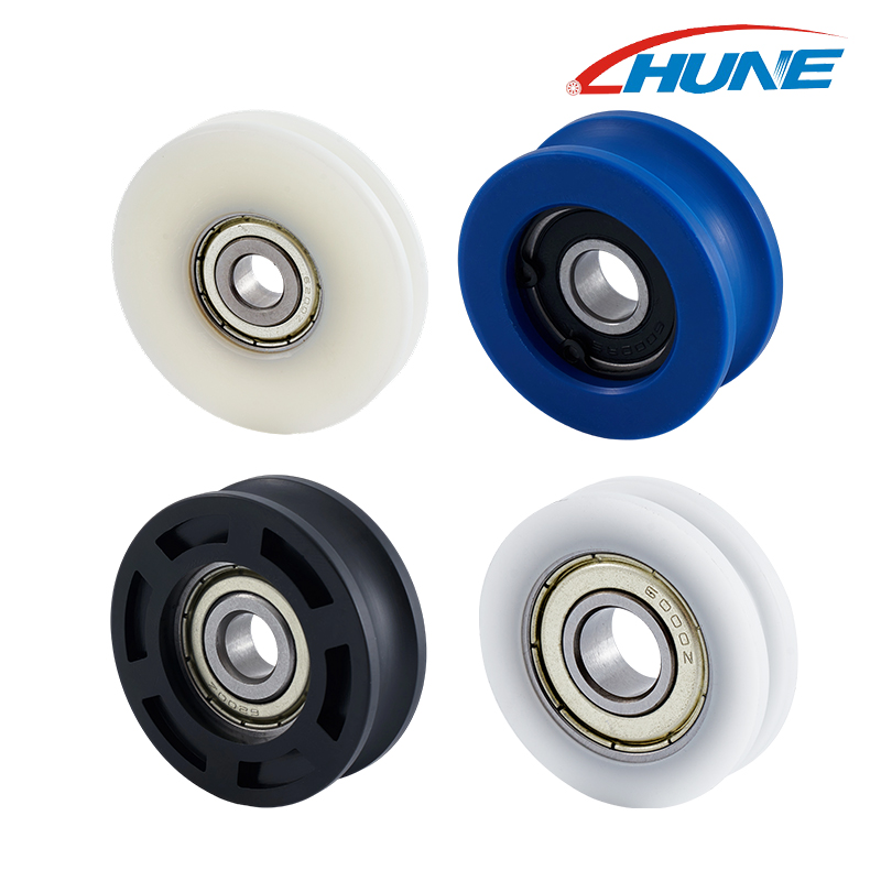 U Groove Pulley Wheel 6100zz 6200zz Bearing Guide Track Sliding Conveyor Roller